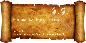 Horowitz Fausztina névjegykártya